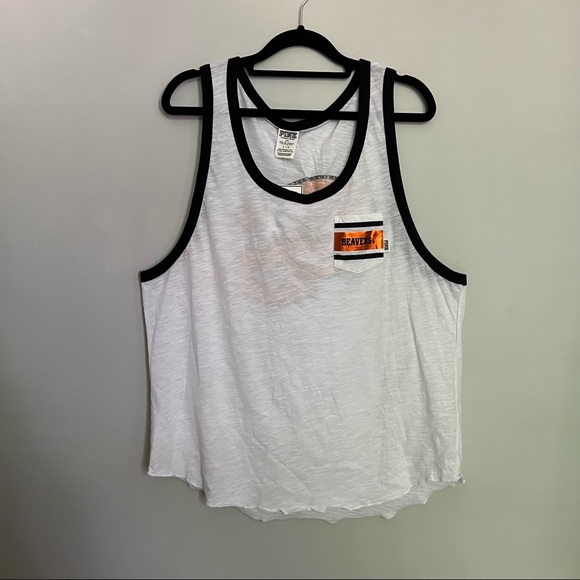 PINK Victoria's Secret Collegiate Collection Oregon Beavers Muscle Tank Top L - Picture 2 of 10